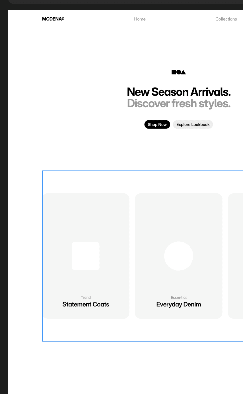 Framer website template preview